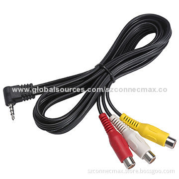 90 degree angle mini jack cable to 3 RCA cable